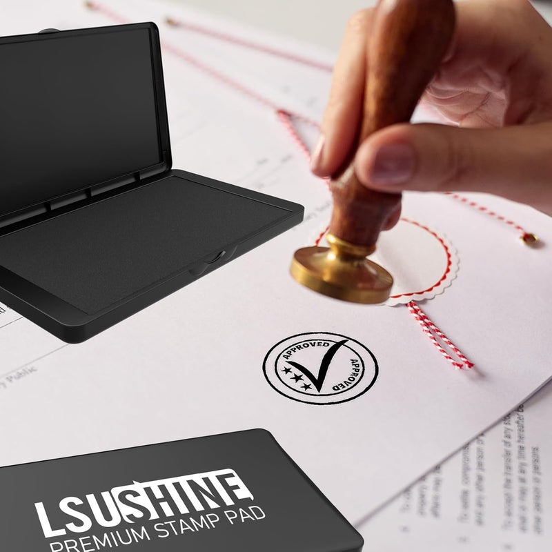 Lsushine Large Stamp Pad, 6.1 x 3.4 Inch Black Ink Pad Premium Quality Felt Pad Rubber Stamp Ink Pad for Office, Home - Image 5